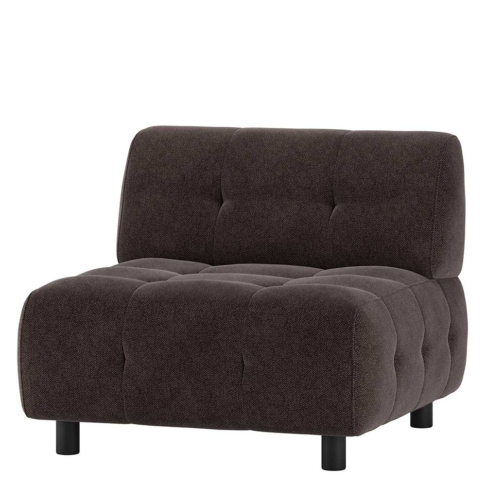 Sofa Element Einsitzer graubraun Zyorenica aus Webstoff 90 cm breit