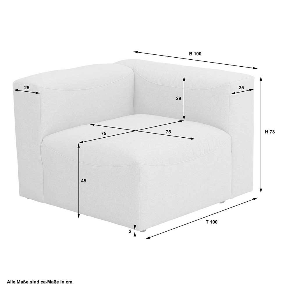 Sofaelement Felictia in Anthrazit - modernes Design