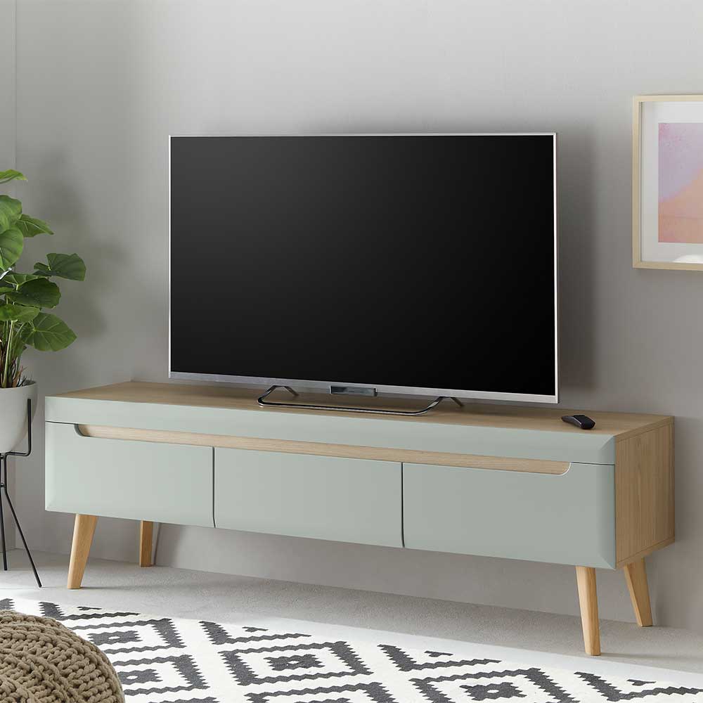 TV Board Casmas mit drei Schubladen im Skandi Design