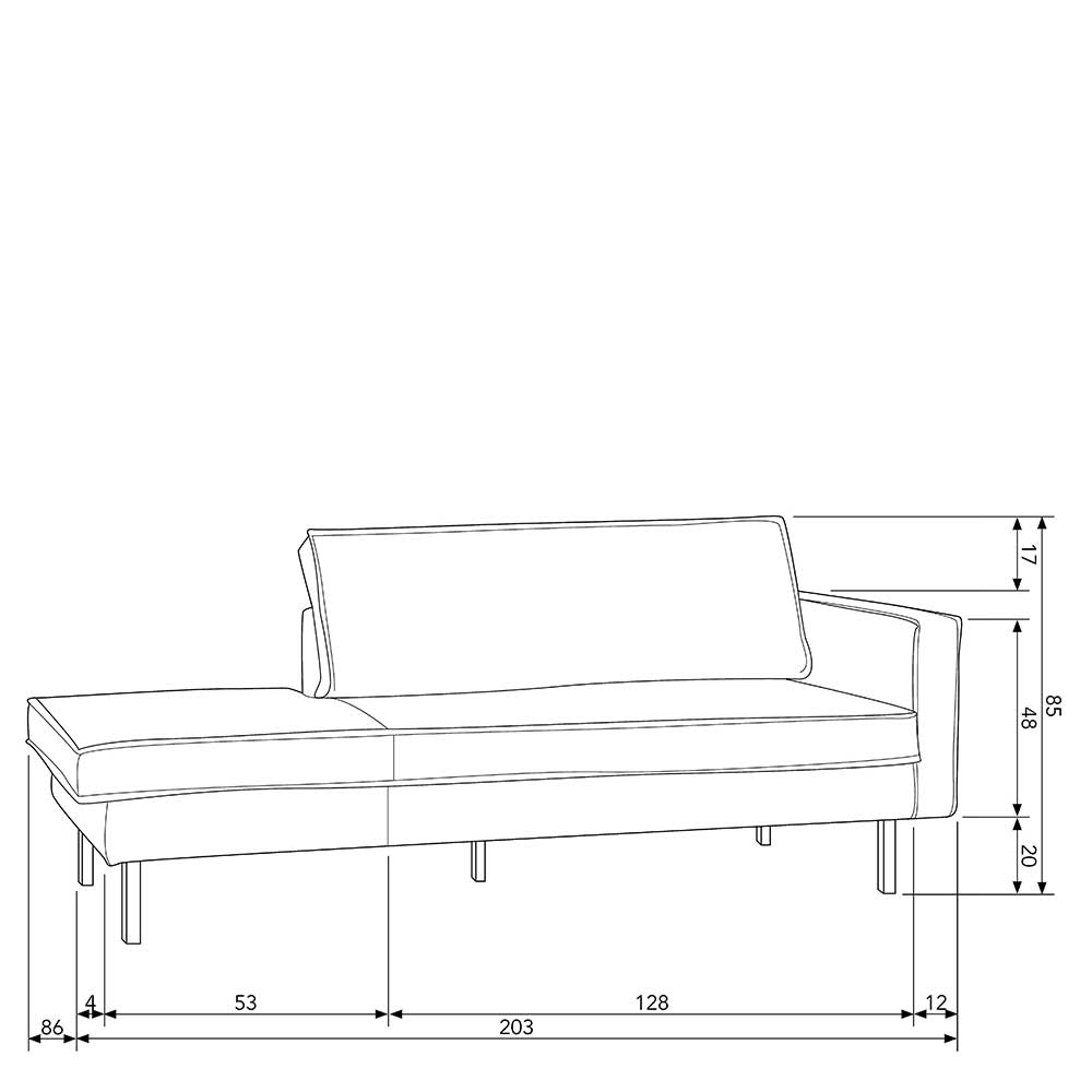 Dreisitzer Couch Lonzavez in Schwarz Recyclingleder im Retro Look