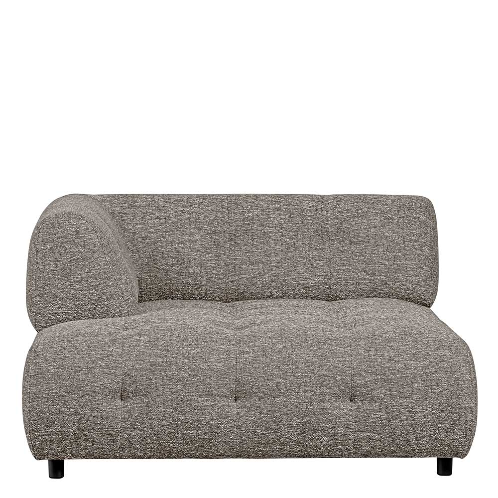 Sofa Element links grob meliert Kyperia in Graubraun aus Strukturstoff