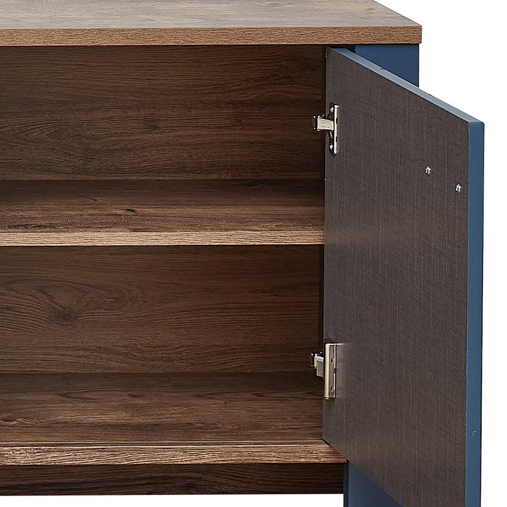 Landhausstil Fernseh Unterschrank Fanci in Blau 194 cm breit