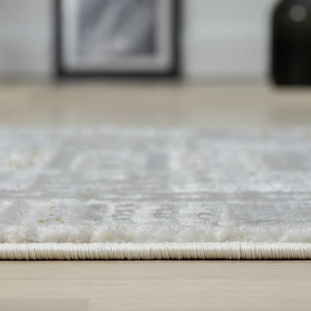 Rechteckiger Teppich Fiamma mit Muster in Creme - Hellgrau