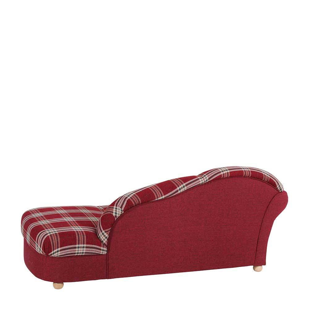 Landhaus Daybed Riscos in Rot Stoff mit Karomuster