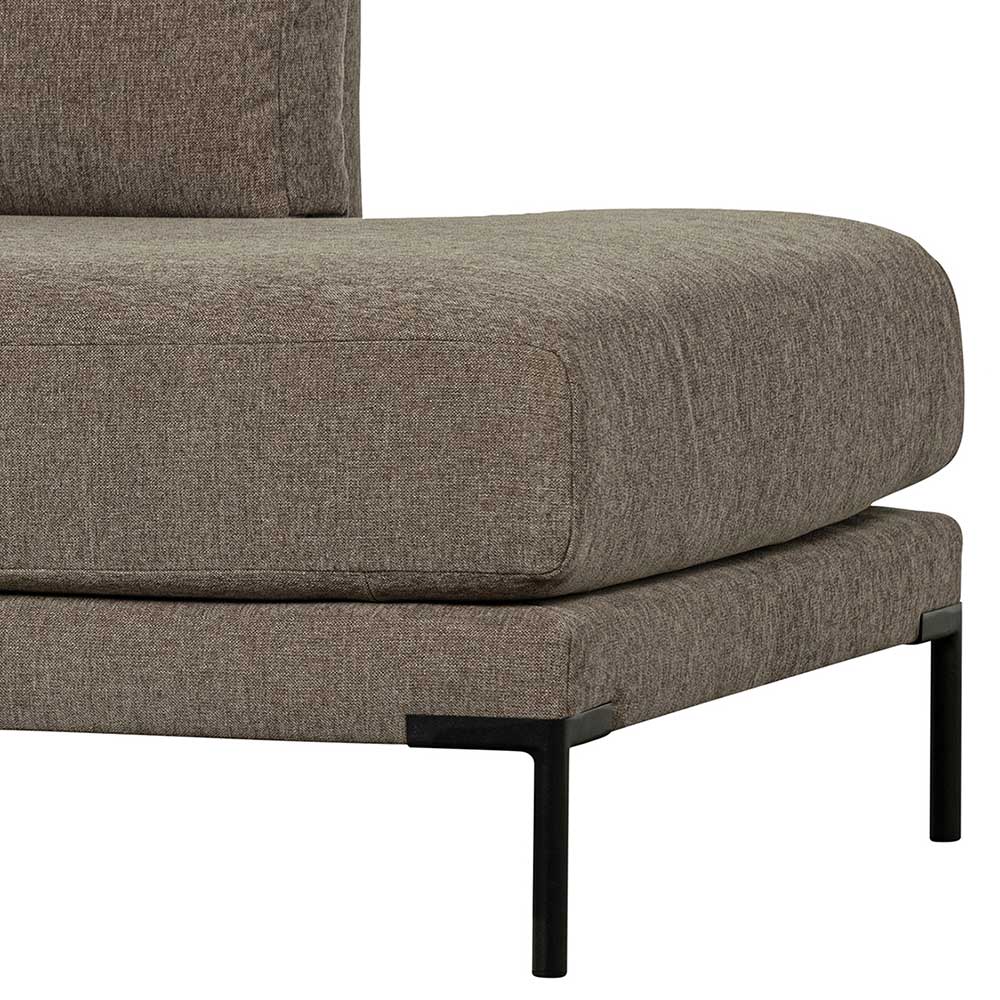 Modul Sofa Chaiselongue Taupe Udjaca 200 cm breit mit Vierfußgestell aus Metall