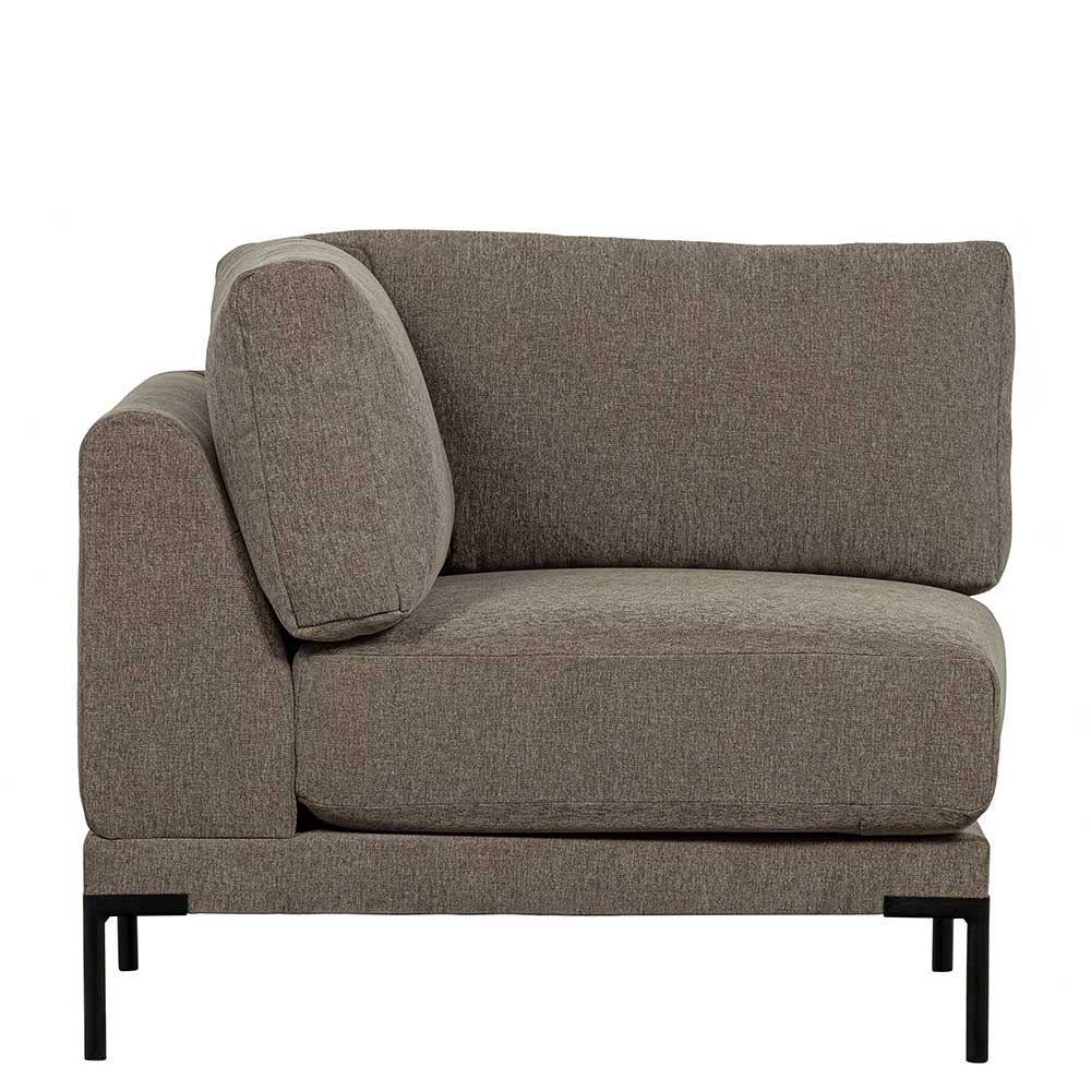 Eckelement Modul Sofa Udjaca in Taupe mit Vierfußgestell aus Metall