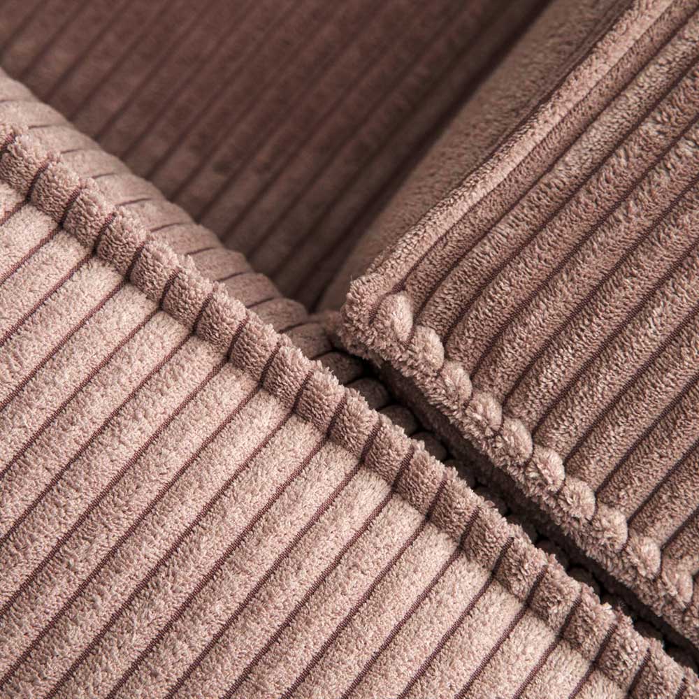 Dreisitzer Couch Annelie in Rosa mit Cord Bezug