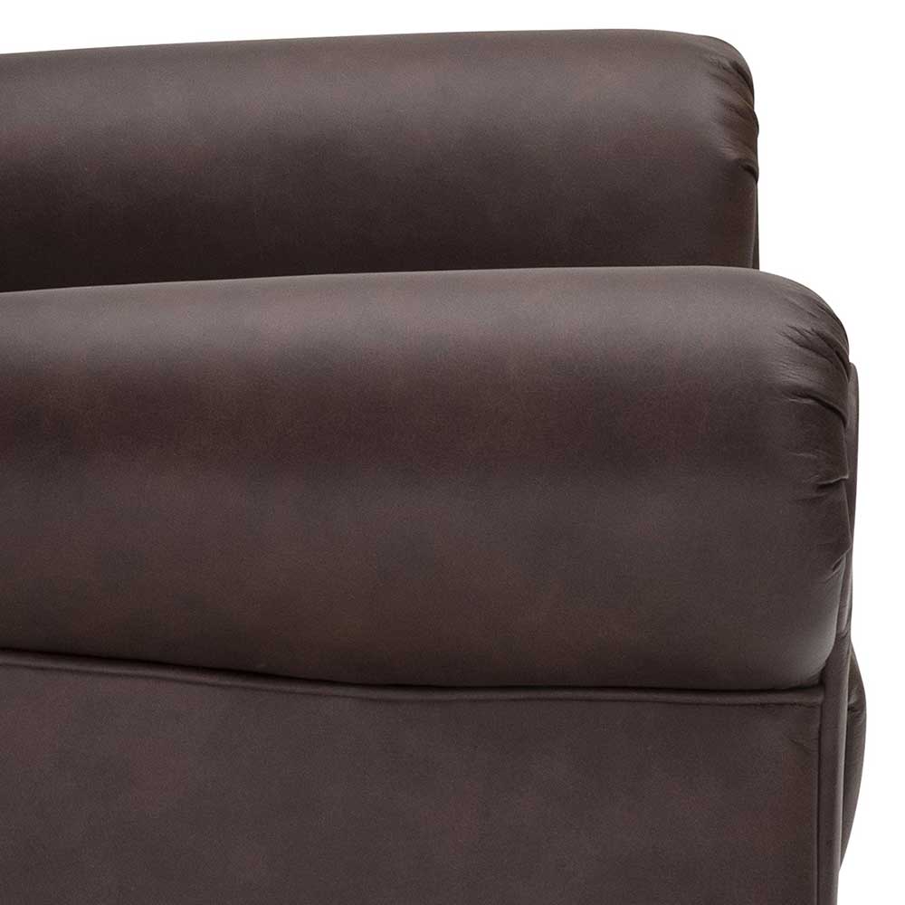 Chesterfield Look Ledersessel Jesticas mit Ohren - Vierfußgestell aus Holz