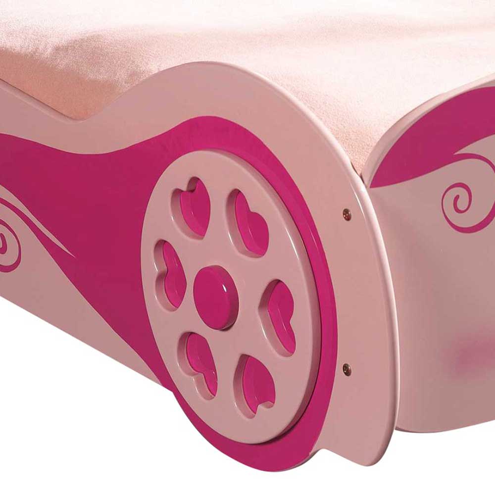 Kinderbett Talenda in Pink und Rosa in Auto Form