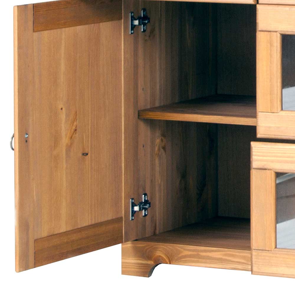 Buffetschrank Kiefer Viscinas 168 cm hoch mit Glastüren