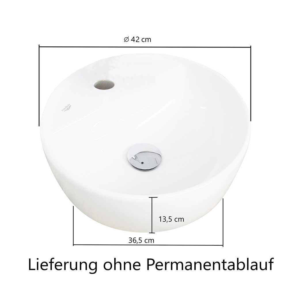 Badmöbel-Set Pegruan im Landhausstil mit zwei Waschbecken (dreiteilig)