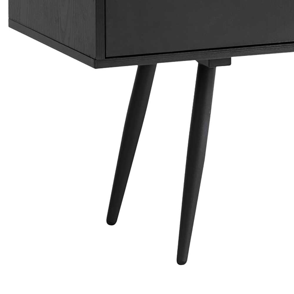 Sideboard Hammuel in Schwarz mit Metallgriffen