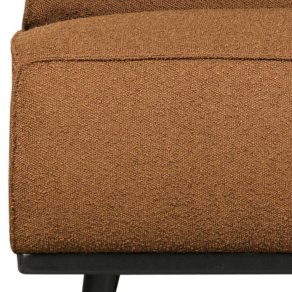 Modulsofa Einsitzer Masuyo aus Boucle Stoff mit Vierfußgestell aus Holz