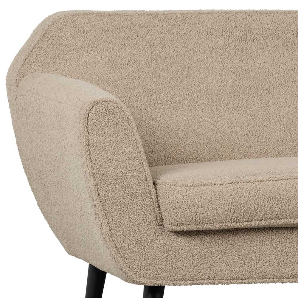 Dreisitzer Sofa Marv mit Webplüsch Bezug in Beige