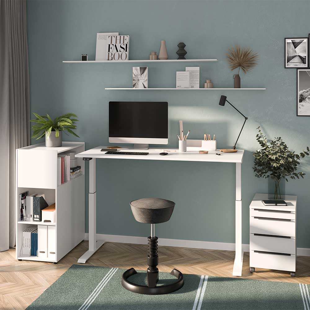 Home Office Möbel Kalastania Made in Germany in Weiß (dreiteilig)