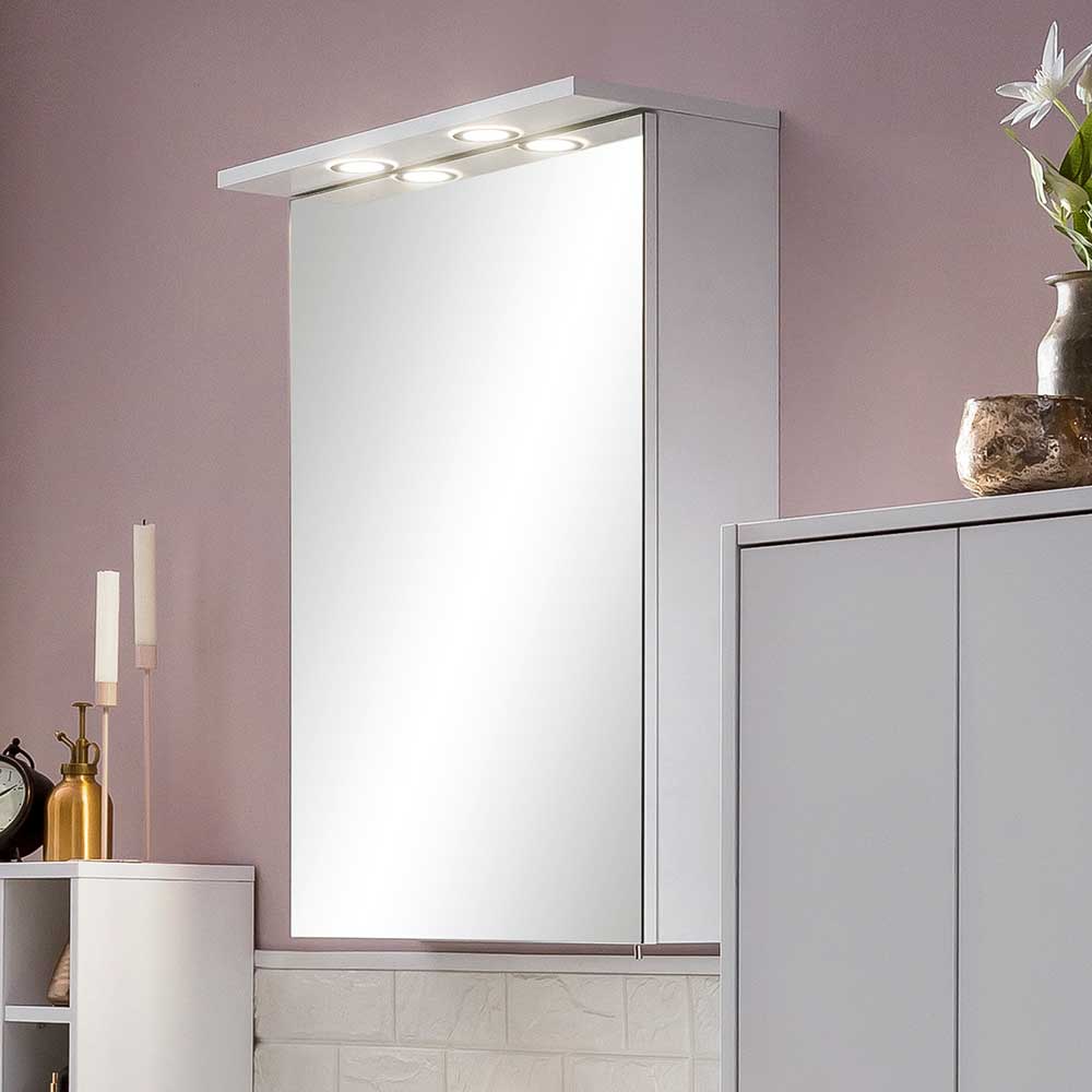 Badezimmer Spiegelschrank Vladius mit LED Steckdose Beleuchtung und