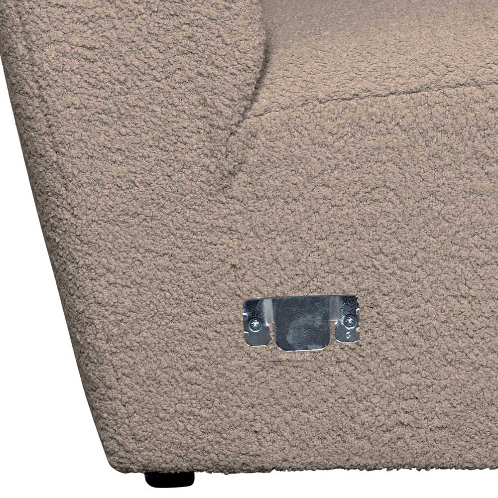 Modulsofa Einsitzer Calmdros in Beige aus Boucle Stoff