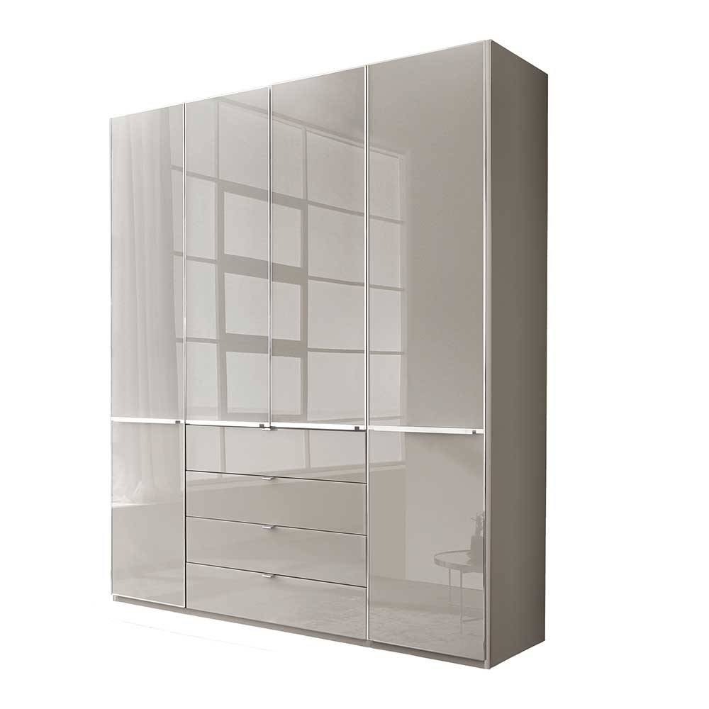 Kleiderschrank modern Voscona in Hellgrau 216 cm hoch