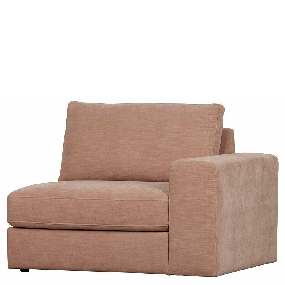 Rosa Dreisitzer Couch Oktamian - Modulsofa mit Armlehne