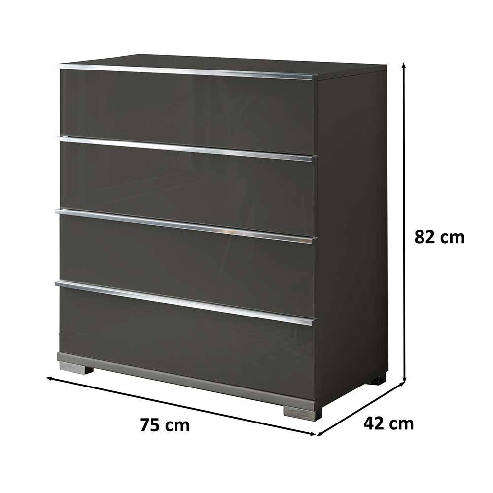 Schubladenkommode Boplaroma Front glasbeschichtet - 82 cm hoch