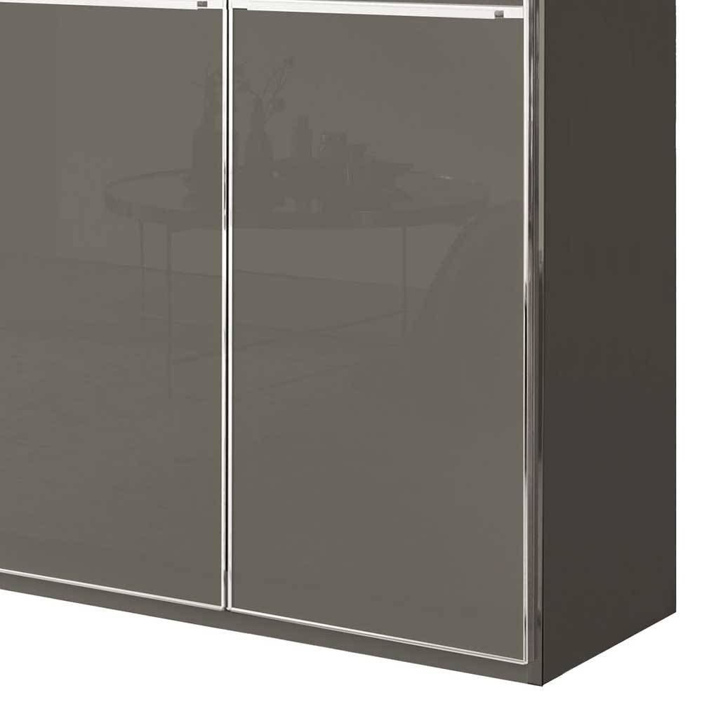 Kleiderschrank braun Boplaroma 247 cm breit mit fünf Schubladen