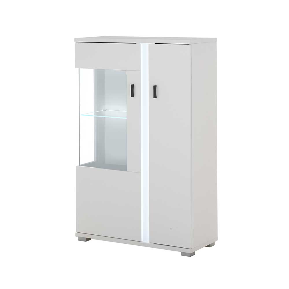 Highboard Constantin mit LED Beleuchtung - Glastür links