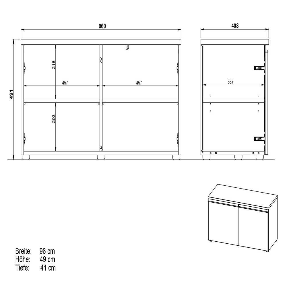 Flurgarderobe Set Tumeato melaminbeschichtet in modernem Design (fünfteilig)