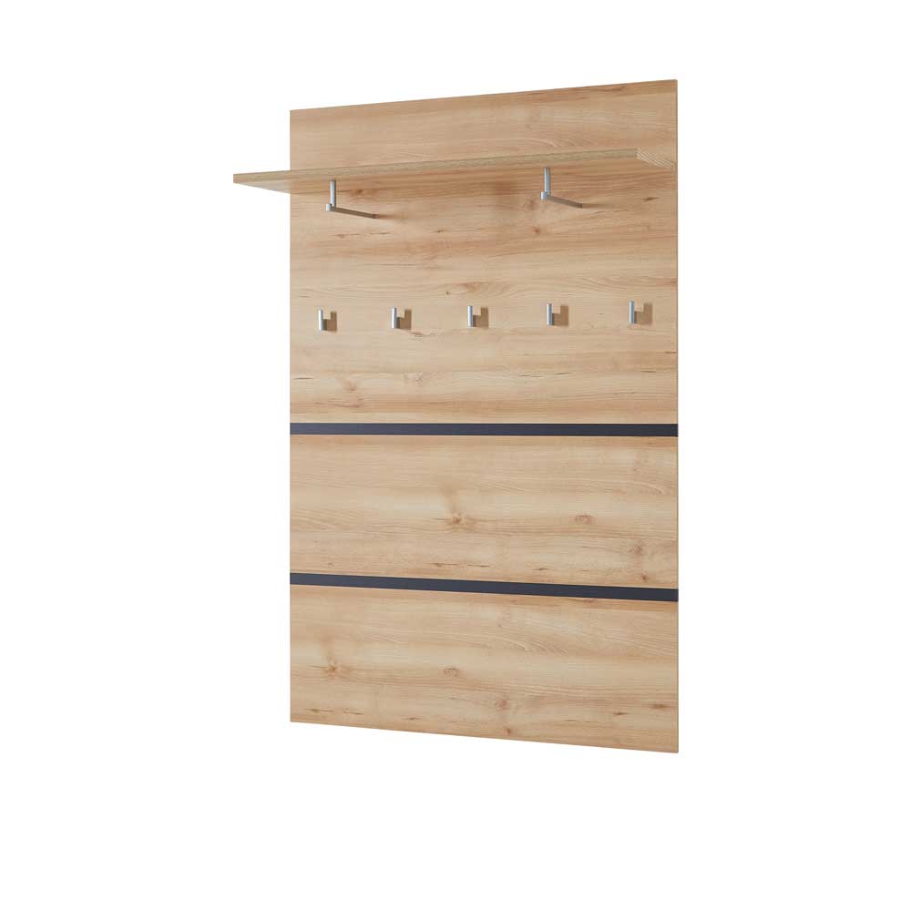 Wandgarderobe Lunira in Buche mit Hutablage