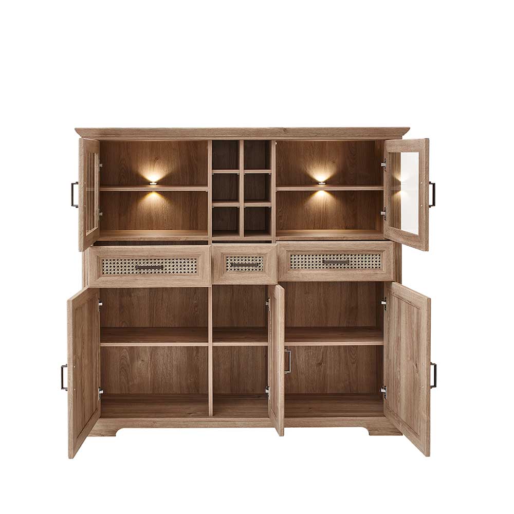 Barschrank Sovi mit LED Beleuchtung und Kassetten Optik Front