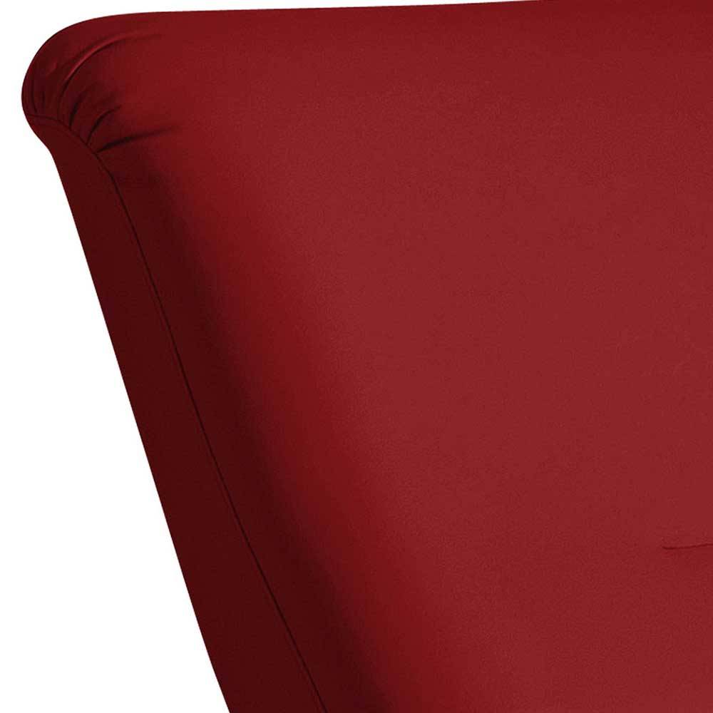 Sessel optional mit Hocker Adelda in Rot aus Kunstleder