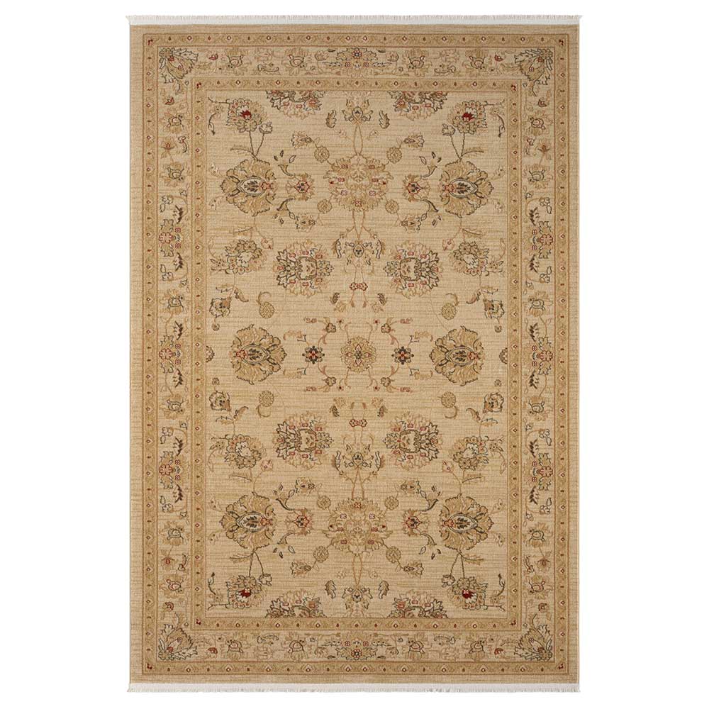 Teppich floral Bampoka im orientalischen Stil in Beige & Creme