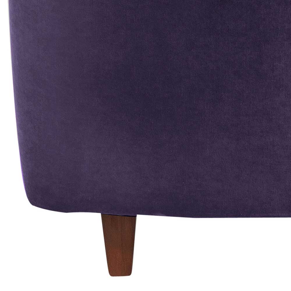 Chesterfield Polstersessel Walentina in Violett mit Velours Bezug