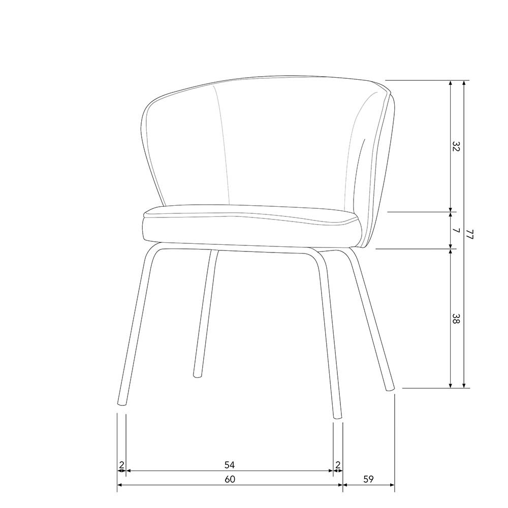 Boucle Esstisch Stühle Kuraico in Cremefarben 60 cm breit (2er Set)