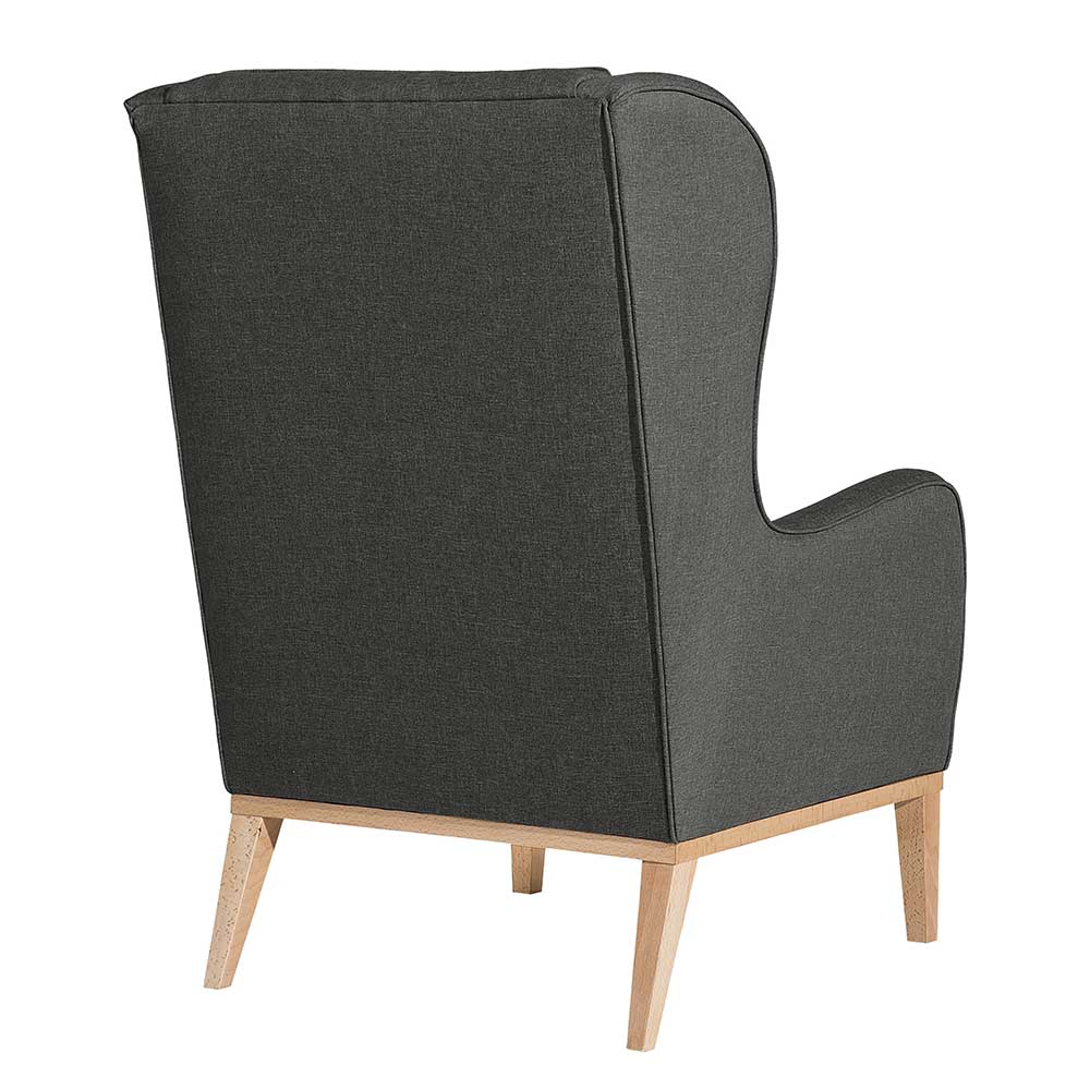 Sessel optional mit Hocker Ortava in Anthrazit 44 cm Sitzhöhe