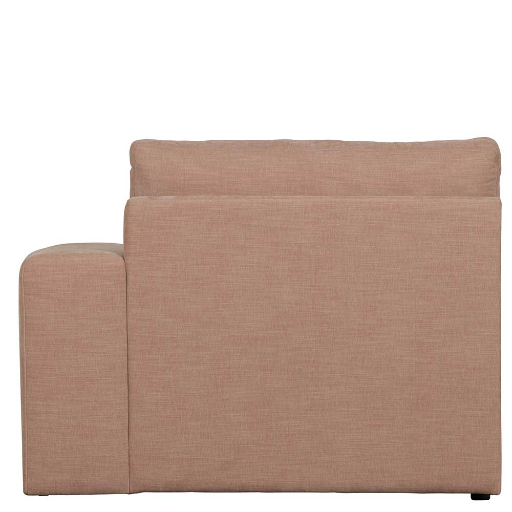 Rosa Einsitzer Modul Couch Oktamian aus Webstoff mit Armlehne rechts