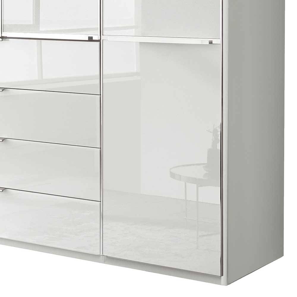 Schlafzimmer Drehtürschrank Bean in Weiß 198 cm breit