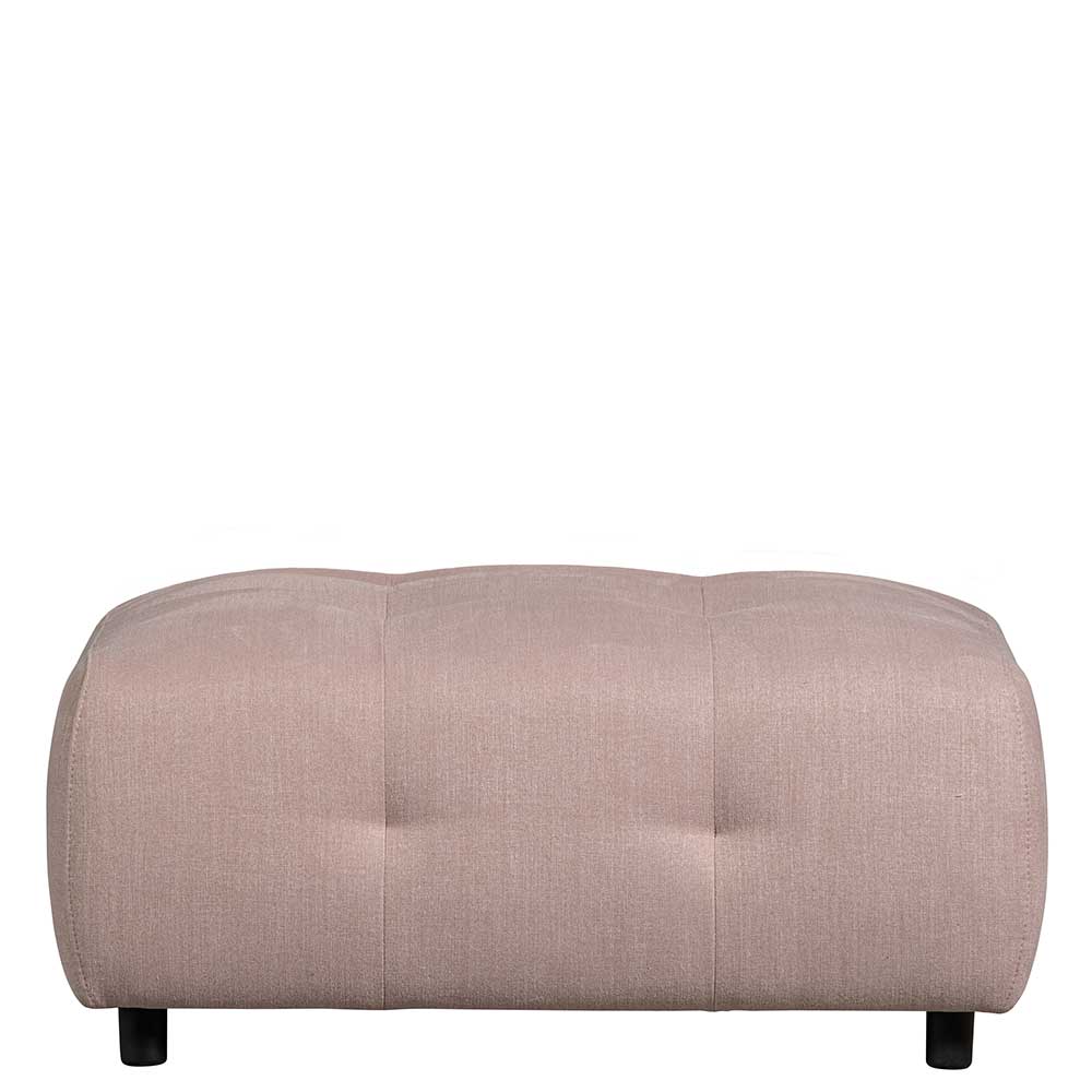 Couchhocker Yukon in Mauve aus Flachgewebe mit Vierfußgestell aus Holz