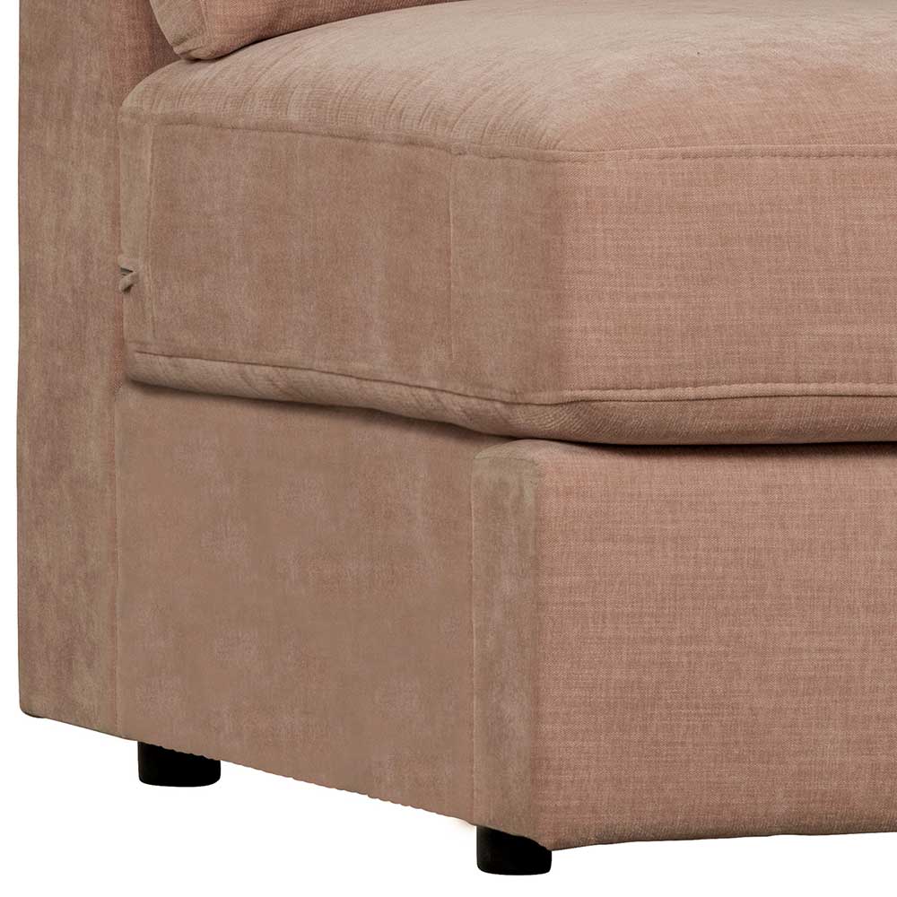 Rosa Einsitzer Modul Couch Oktamian aus Webstoff mit Armlehne rechts