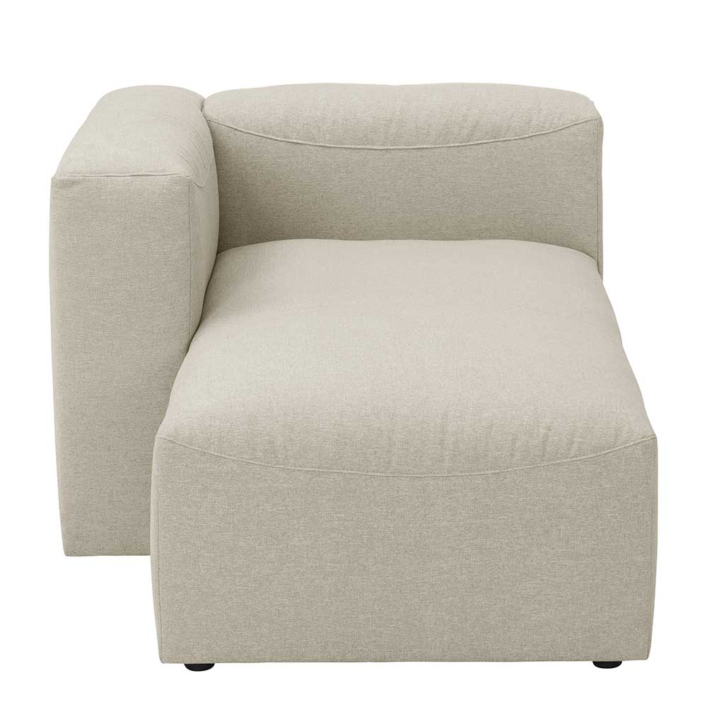 Modulsofa Recamiere Pescara in Cremefarben 160 cm tief