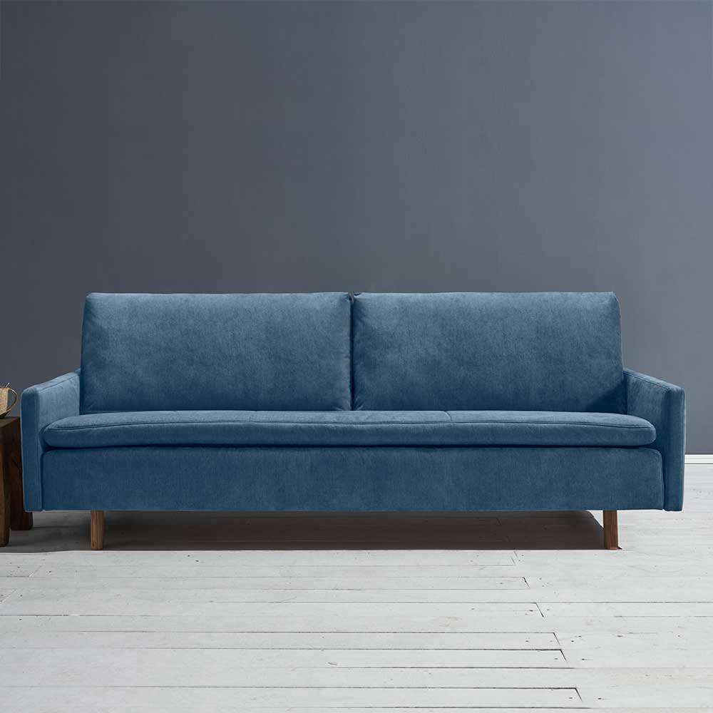 Made in Germany Klappsofa Kobi in Blau und Eichefarben