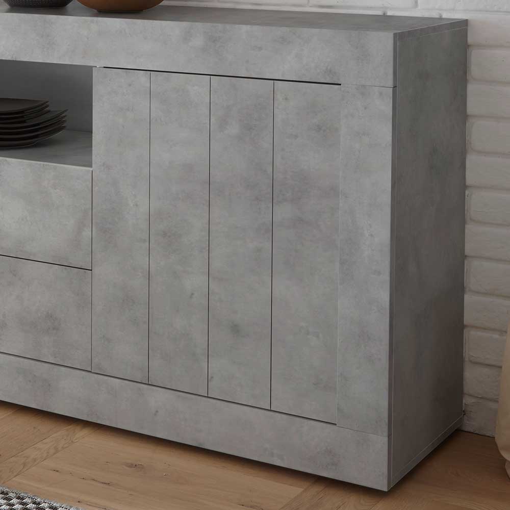 Design Sideboard Gifion in Beton Grau 2-türig