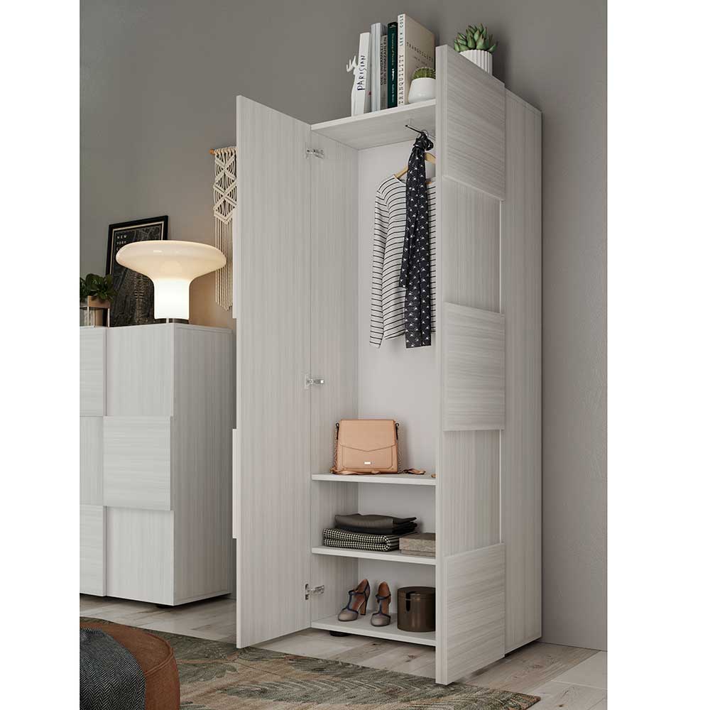 Garderobenschrank Curney in Eukalyptusfarben mit 3D Front