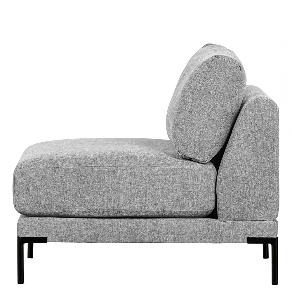 Hellgraues Modul Sofa Element Kahilke 100 cm breit mit Vierfußgestell aus Metall