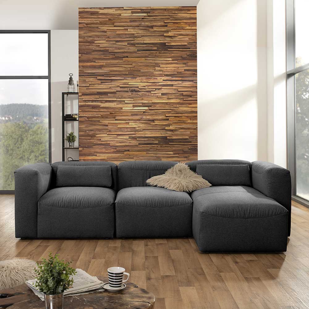 Modulsofa Felictia in Anthrazit Made in Germany (dreiteilig)