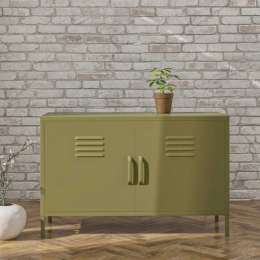 Sideboard Anya im Industry und Loft Stil mit Front in Spind Optik