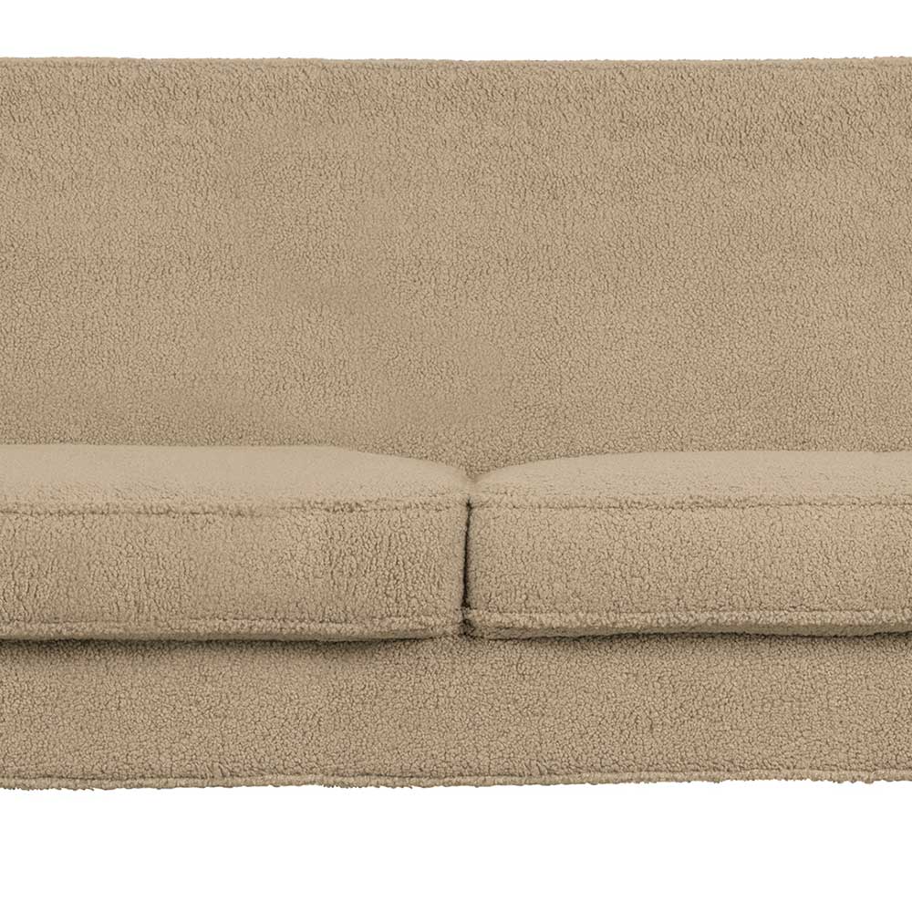 Dreisitzer Sofa Marv mit Webplüsch Bezug in Beige