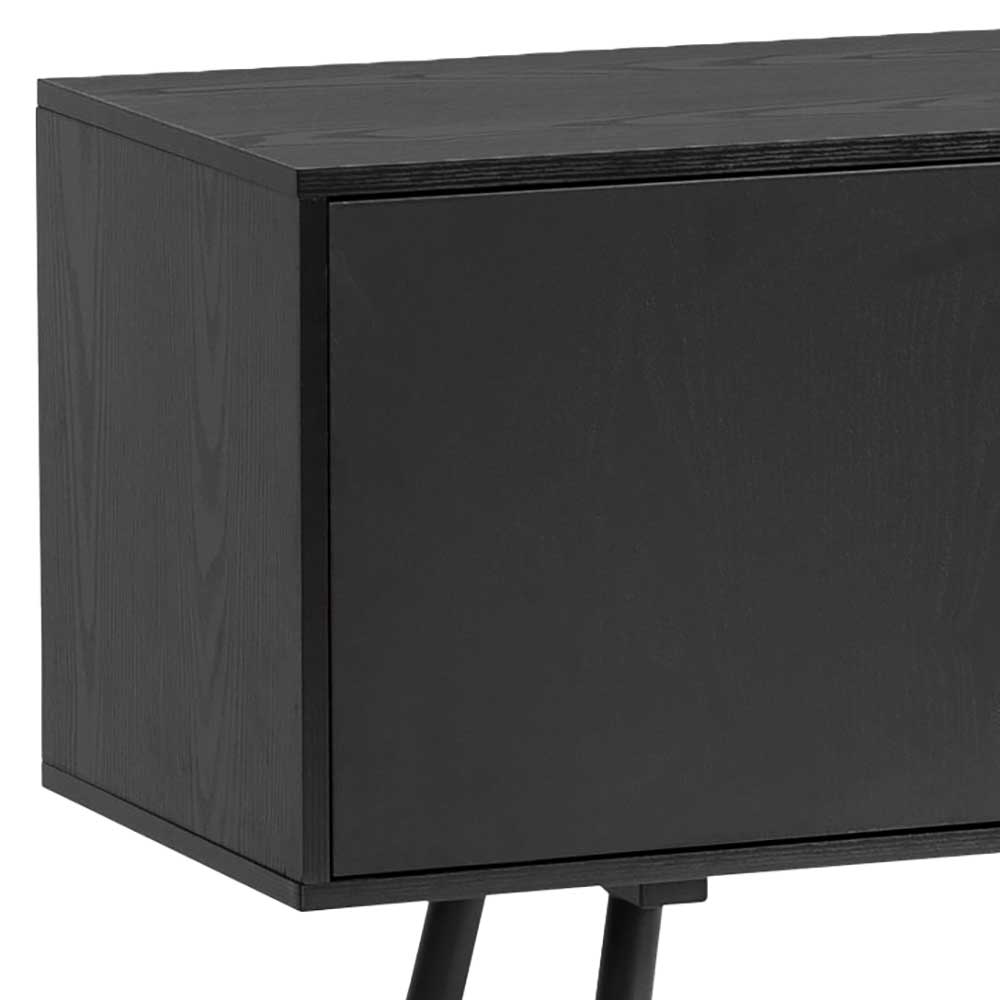 Sideboard Hammuel in Schwarz mit Metallgriffen