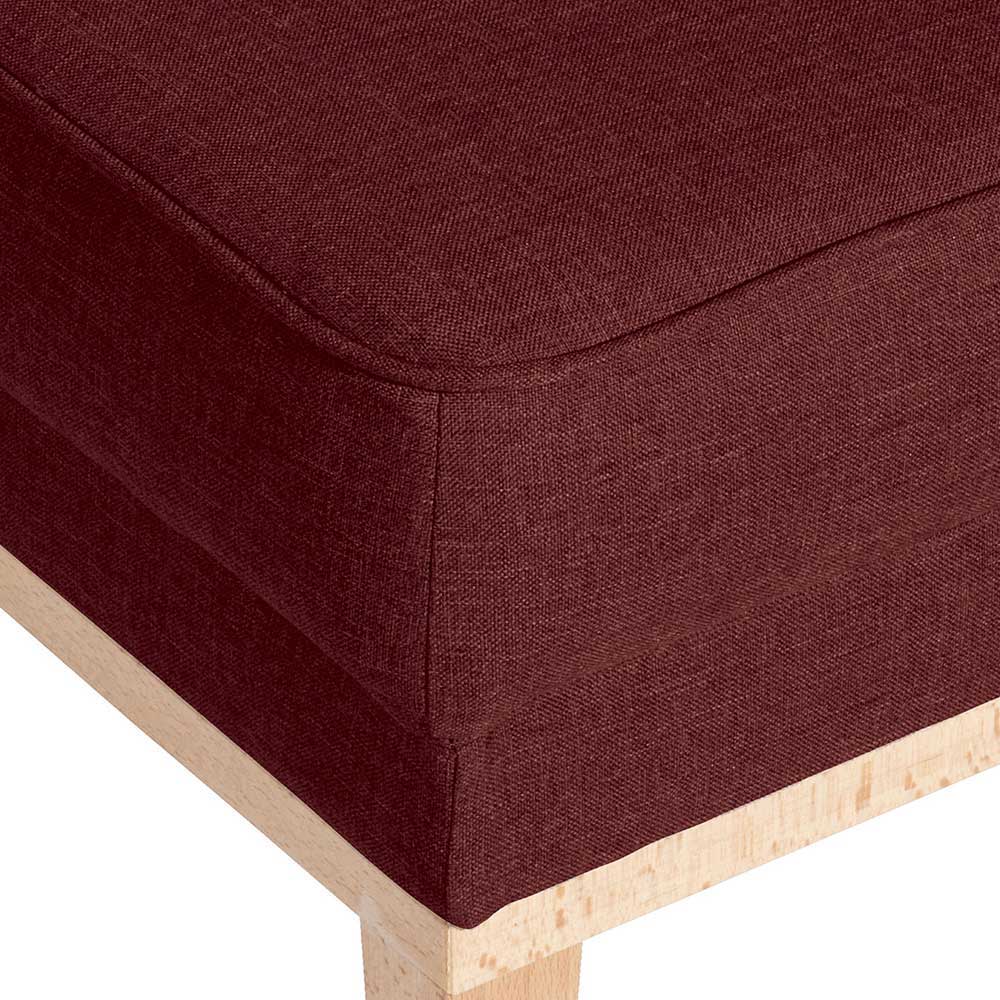 Roter Kaminsessel Calura in modernem Design auch mit Hocker bestellbar