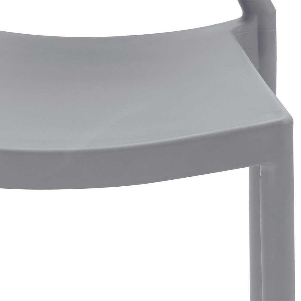 Kunststoff Design Stühle Cosminas in Grau mit 45 cm Sitzhöhe (Set)