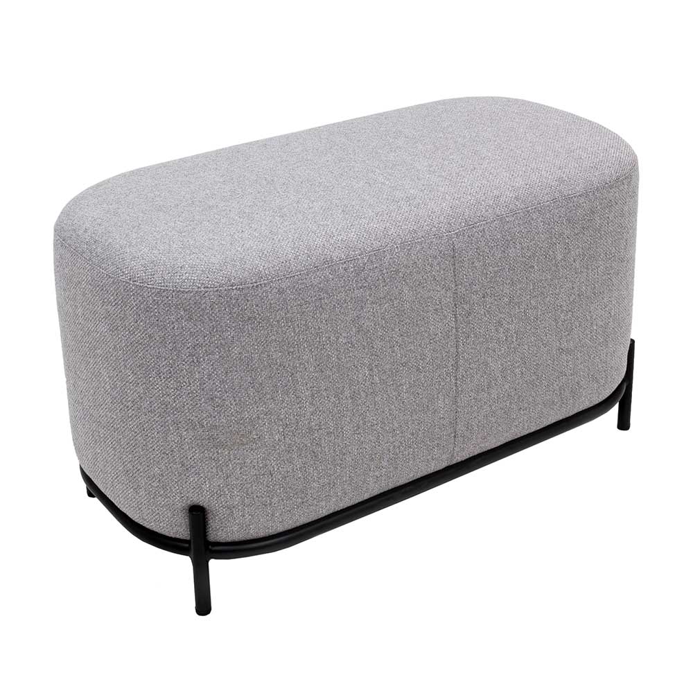 Pouf Barney in Grau Webstoff modern